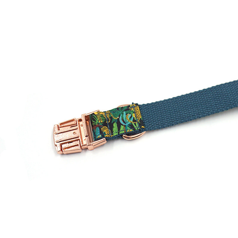 JMT-179402 Stylish Green Cloth Dog Collar - Sizes XS to XL