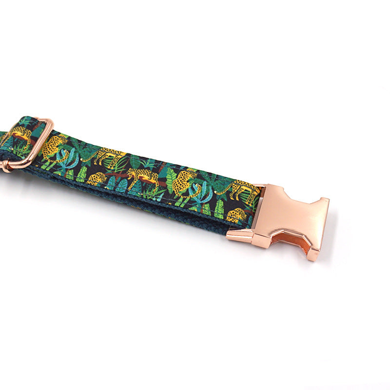 JMT-179402 Stylish Green Cloth Dog Collar - Sizes XS to XL