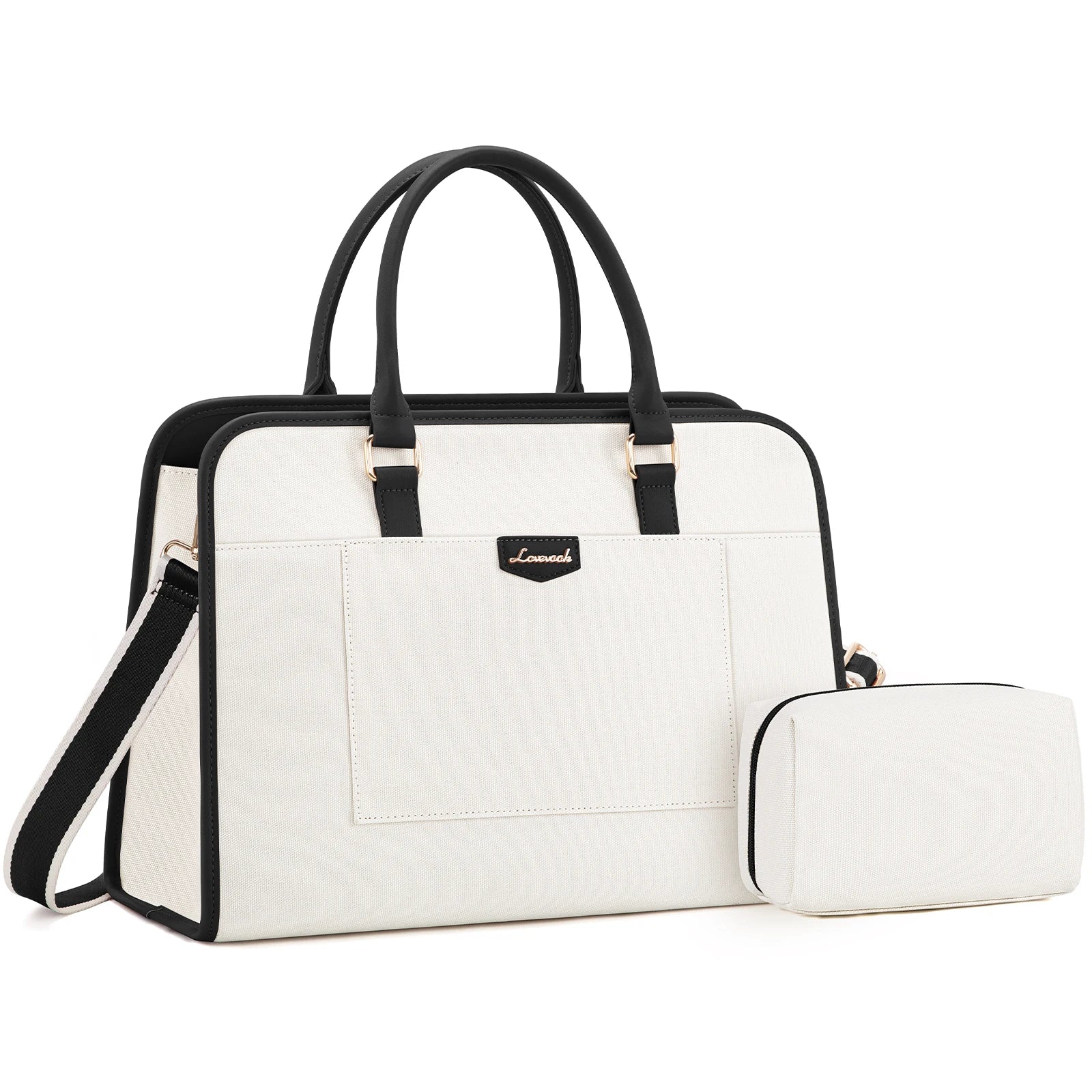 JMT-179466 Lightweight Canvas Laptop Tote Bag for Women - 15.6 Inch Office & College Briefcase with Shoulder Strap