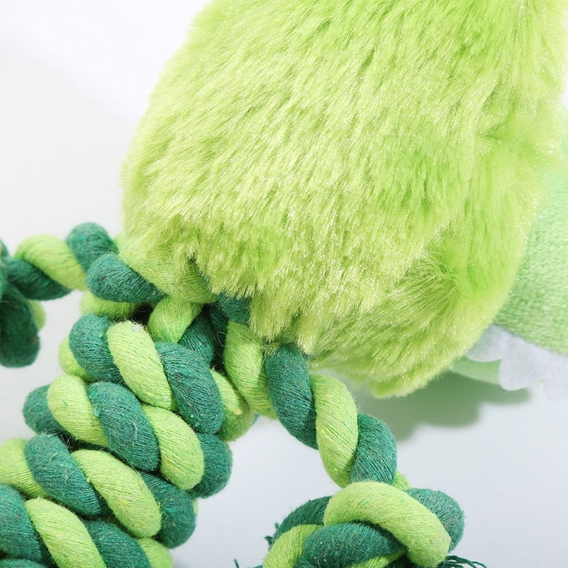 JMT-179722 Interactive Cotton Rope Dinosaur Plush Toy for Puppies – Chew and Tug of War Fun for Active Dogs