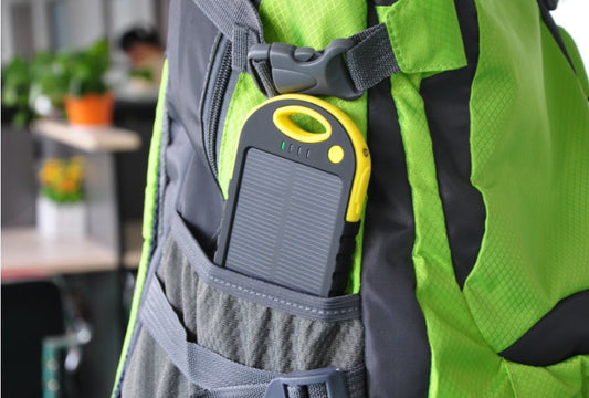 JMT-179914 5000mAh Waterproof Portable Solar Power Bank with Dual USB Ports and Carabiner