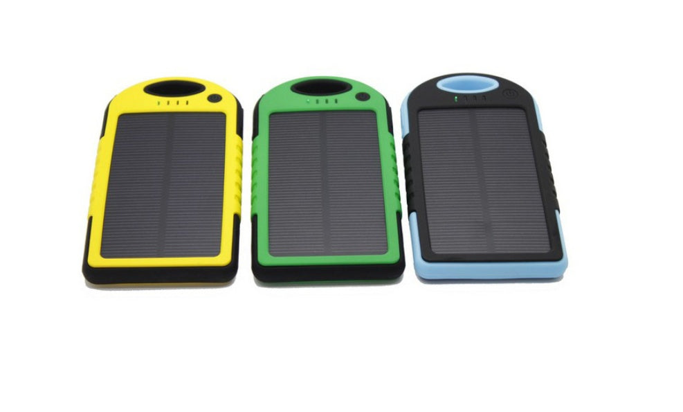 JMT-179914 5000mAh Waterproof Portable Solar Power Bank with Dual USB Ports and Carabiner