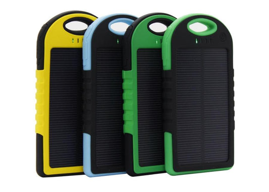 JMT-179914 5000mAh Waterproof Portable Solar Power Bank with Dual USB Ports and Carabiner