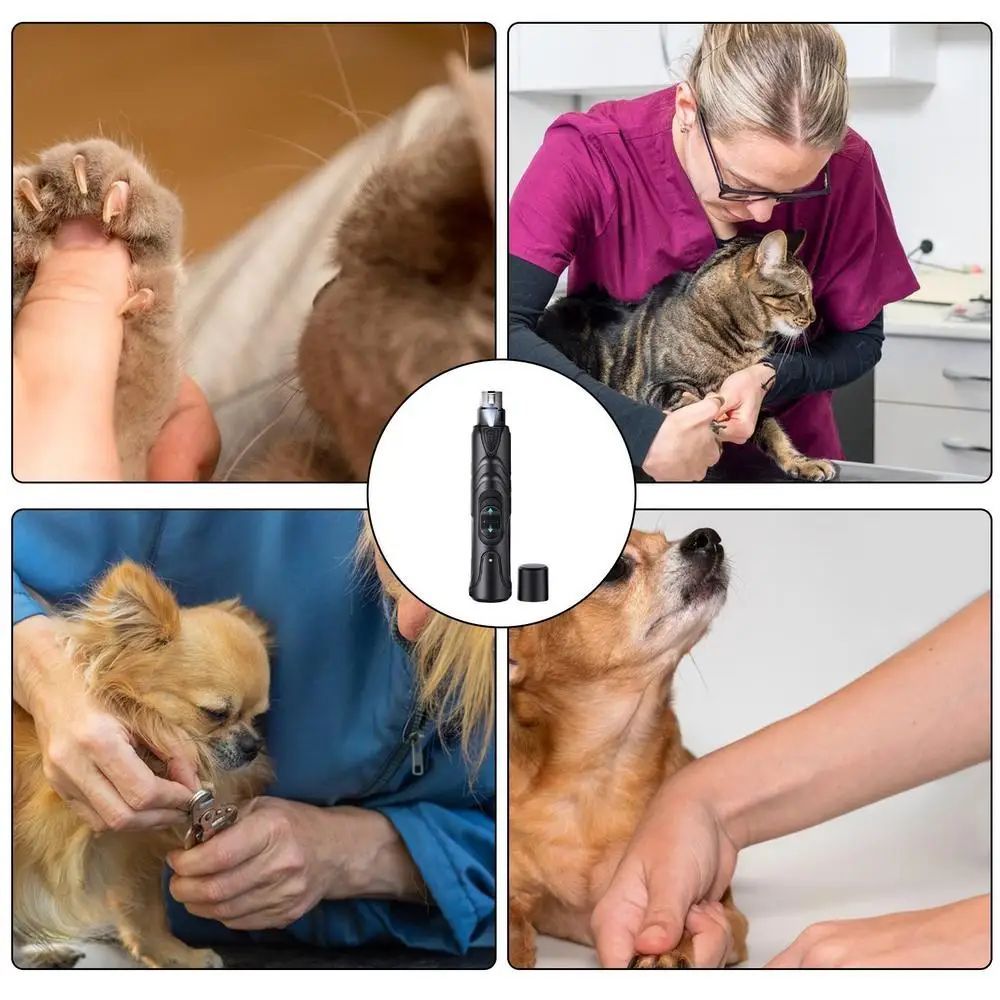 JMT-179978 Lighted Rechargeable Pet Nail Grinder for Painless Grooming of Small to Large Dogs