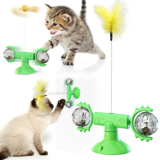 JMT-180042 Cat Windmill Toy with Free-Swinging Turntable Design for Interactive Play