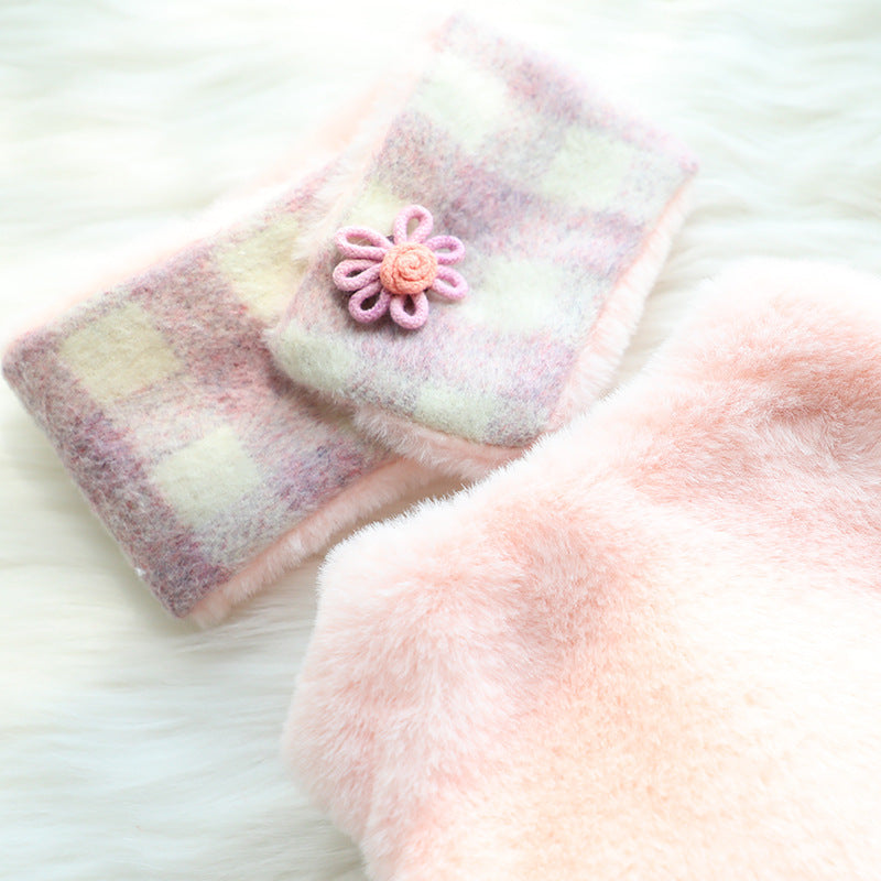 JMT-180362 Double-Sided Cotton Coat with Imitation Rabbit Fur Collar - Available in Pink and Grey, Sizes XS to XL