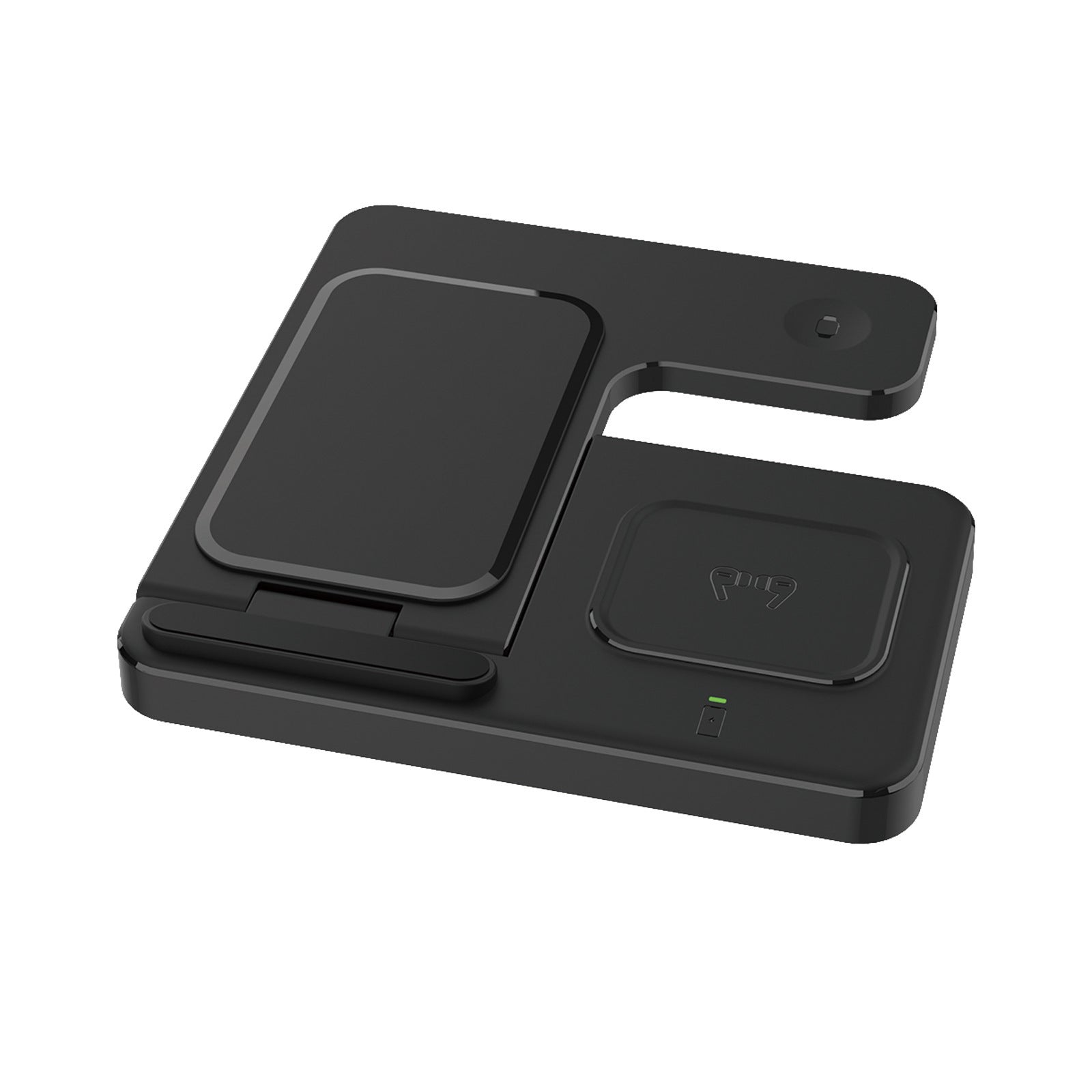 JMT-180426 3-in-1 Foldable Wireless Charger for Mobile Phones, Watches, and Earphones - 15W Output, Qi Certified