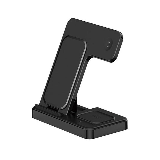 JMT-180426 3-in-1 Foldable Wireless Charger for Mobile Phones, Watches, and Earphones - 15W Output, Qi Certified