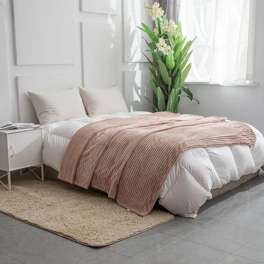 JMT-180810 Custom Double Layer Woven Flannel Fleece Throw Blanket in Heavy Weight Jacquard