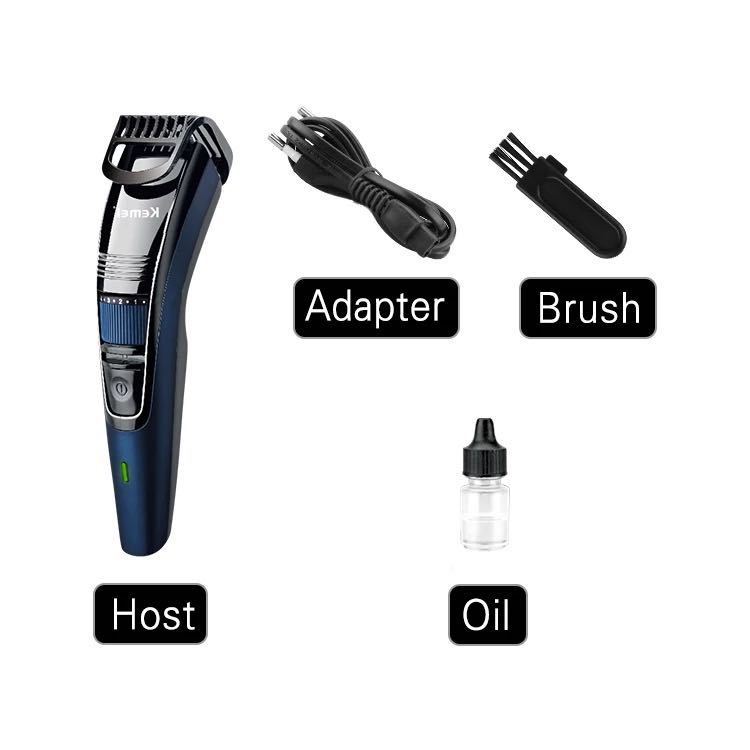 JMT-181130 Rechargeable Stainless Steel Hair Clipper with Adjustable Head - Model KM-632