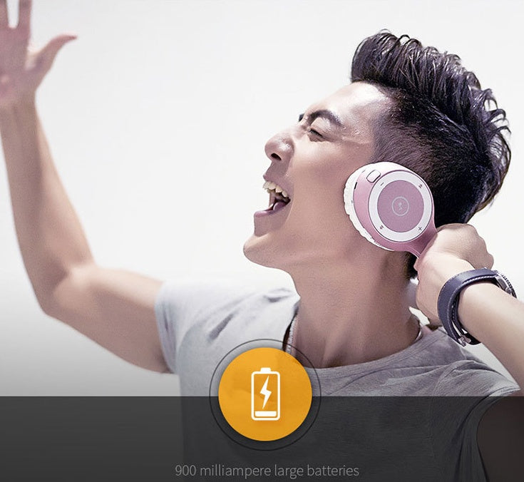 JMT-181386 Bluetooth T8 Stereo Headset with Built-in Microphone, Hi-Fi Sound, 40 Hours Playback, and Collapsible Design