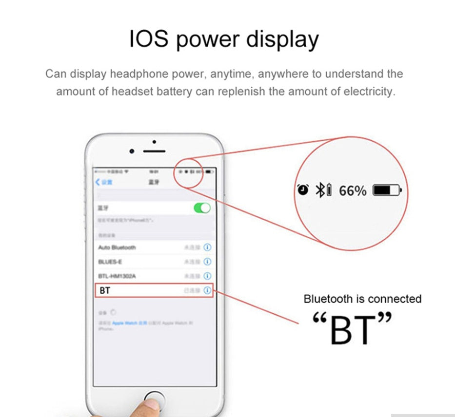 JMT-181386 Bluetooth T8 Stereo Headset with Built-in Microphone, Hi-Fi Sound, 40 Hours Playback, and Collapsible Design