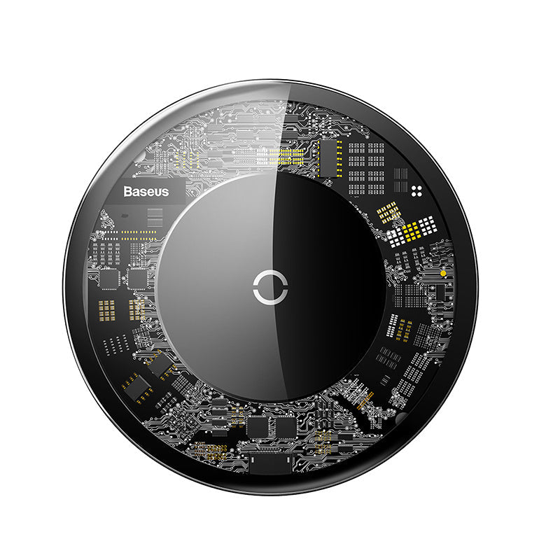 JMT-181578 Ultra-thin Portable Wireless Charger - Transparent Glass Fast Charging for Mobile Phones