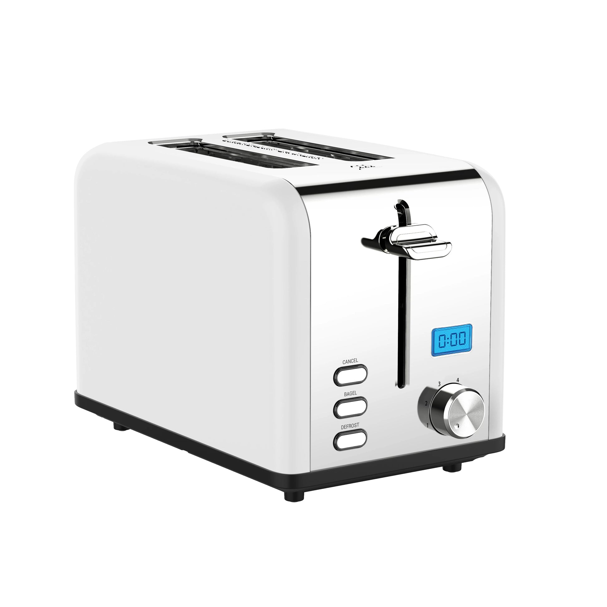JMT-181706 Compact Stainless Steel 2-Slice Electronic Bread Toaster with Grilling Function