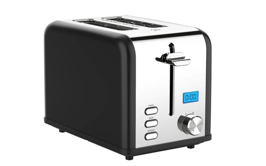 JMT-181706 Compact Stainless Steel 2-Slice Electronic Bread Toaster with Grilling Function