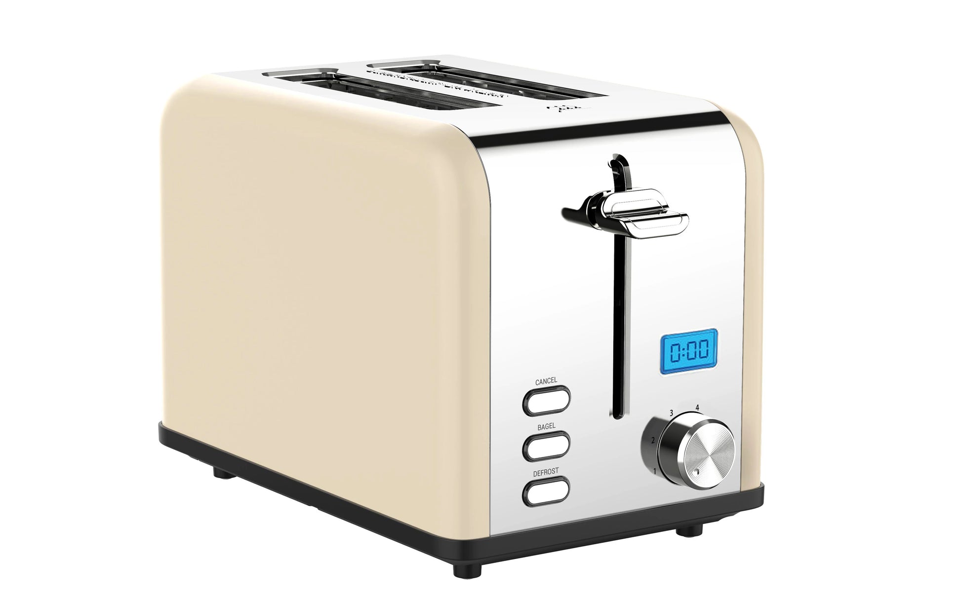 JMT-181706 Compact Stainless Steel 2-Slice Electronic Bread Toaster with Grilling Function
