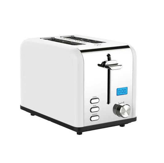 JMT-181706 Compact Stainless Steel 2-Slice Electronic Bread Toaster with Grilling Function