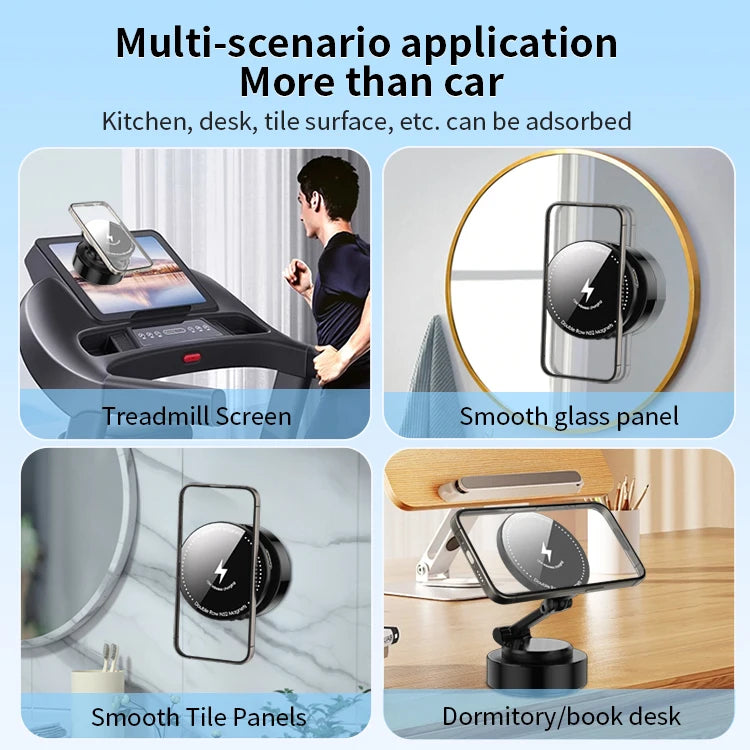 JMT-181706 Foldable Magnetic Suction Phone Holder with 15W Wireless Charging for Car Use