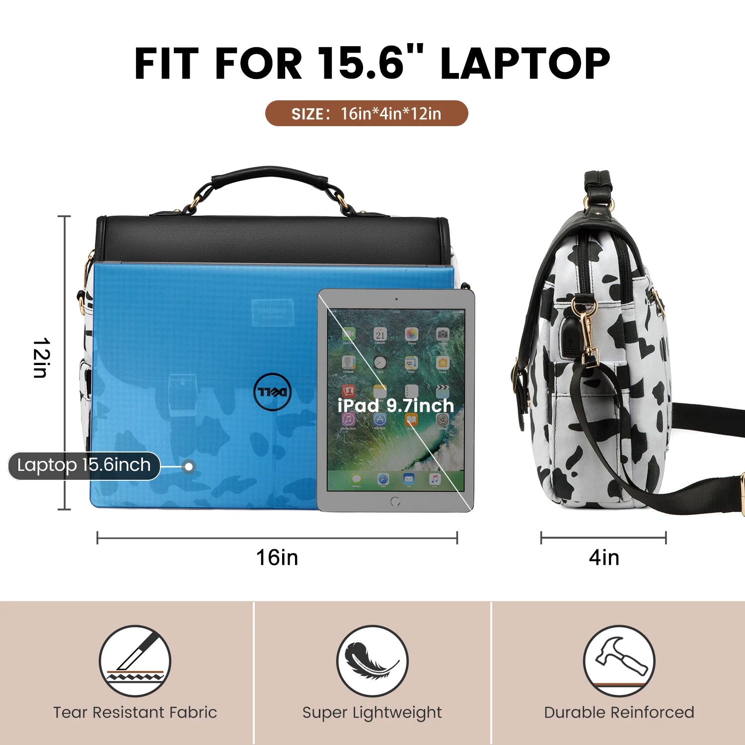 JMT-181706 Professional Laptop Tote Bag for Women - Durable PU Briefcase with Multiple Pockets for Office and Business Use