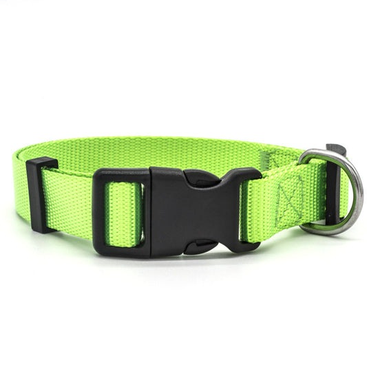 JMT-181706 Soft Nylon Pet Collar for Cats and Dogs - Adjustable, Durable with Plastic and Metal Buckles, Various Colors Available