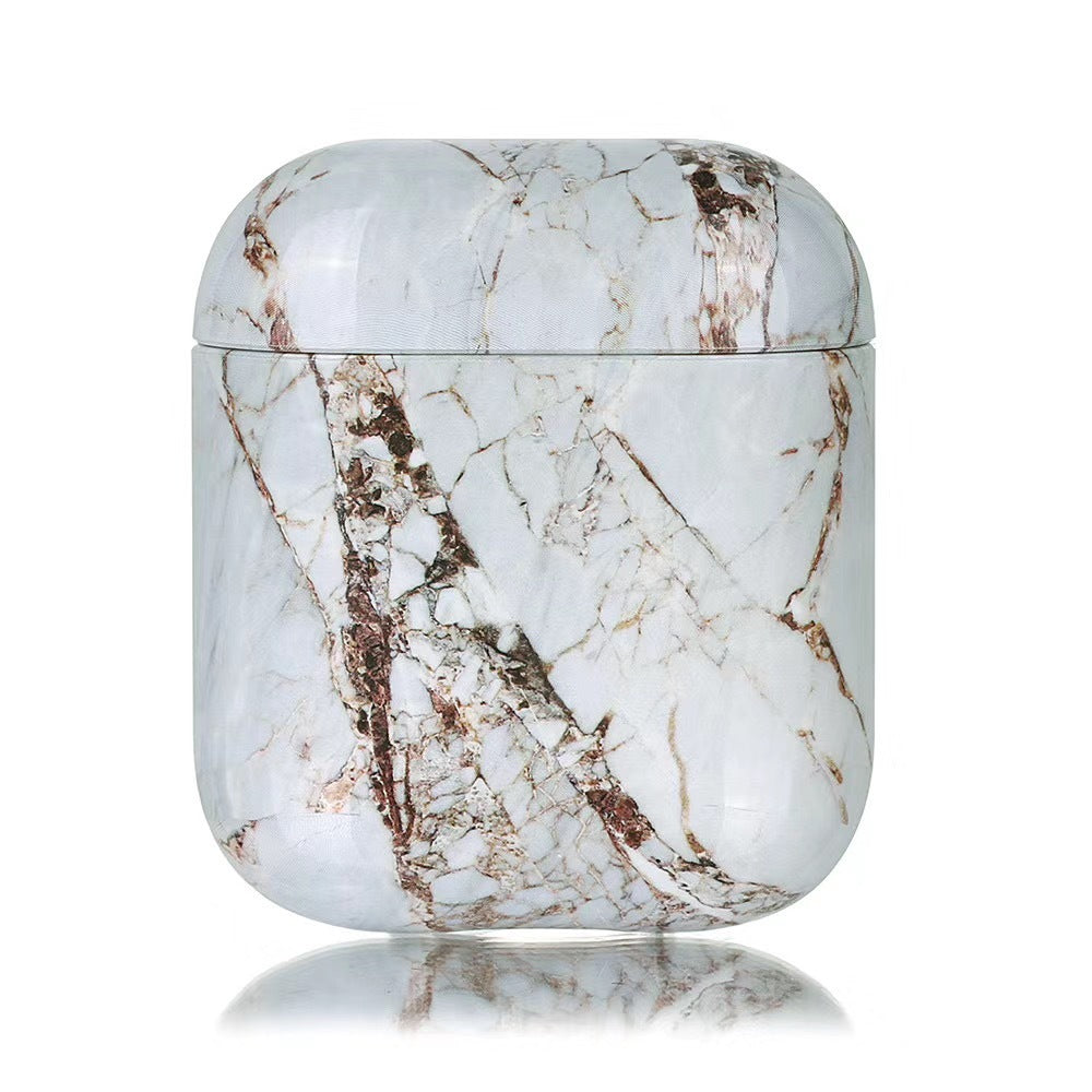 JMT-182026 Marble Leopard AirPods Case - Stylish Clamshell Design for AirPods 1/2 Compatibility