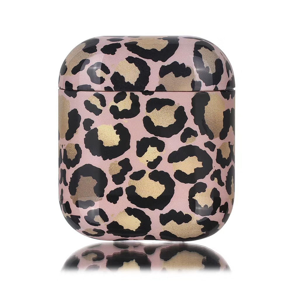 JMT-182026 Marble Leopard AirPods Case - Stylish Clamshell Design for AirPods 1/2 Compatibility
