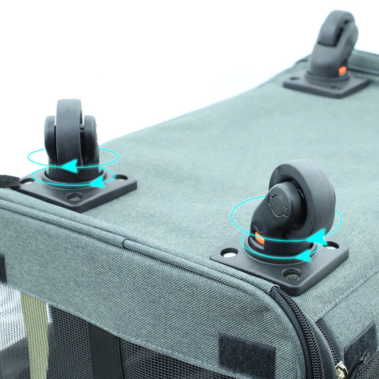 JMT-182538 Folding Cat Travel Bag with Universal Wheels for Easy Transport
