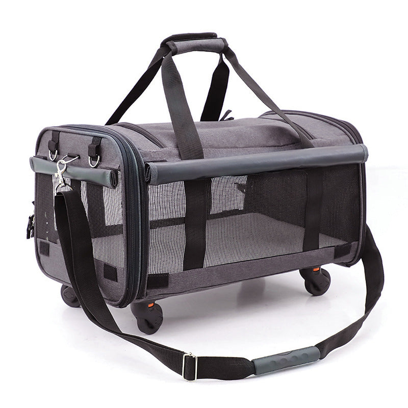 JMT-182538 Folding Cat Travel Bag with Universal Wheels for Easy Transport