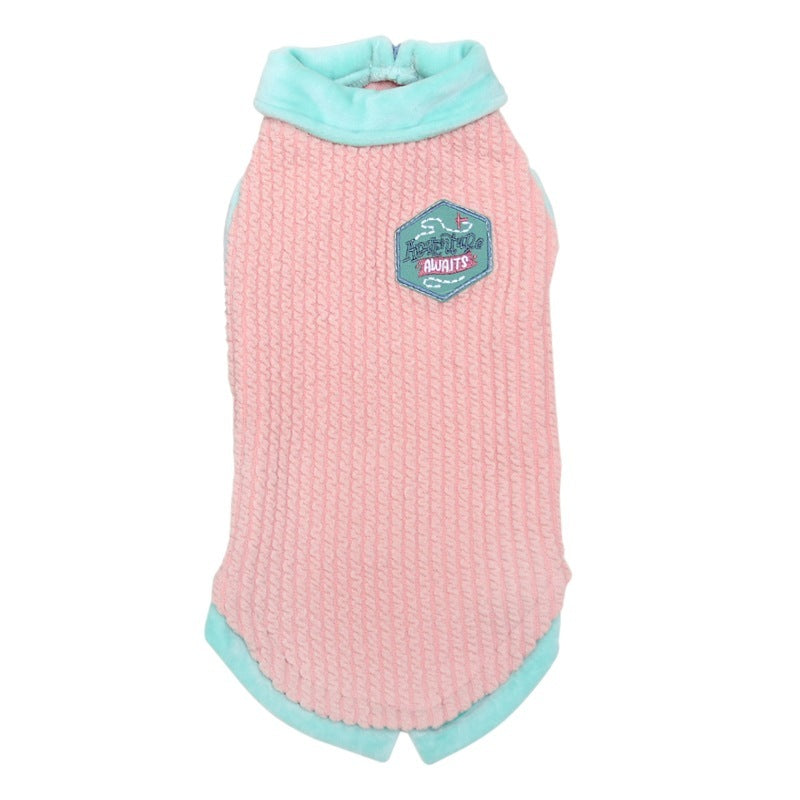 JMT-182666 Wool Clothes for Hairless Cats - Autumn & Winter Two-Legged Apparel in Blue and Pink Edges, Sizes XS to XL