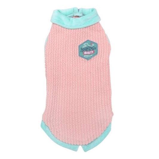 JMT-182666 Wool Clothes for Hairless Cats - Autumn & Winter Two-Legged Apparel in Blue and Pink Edges, Sizes XS to XL