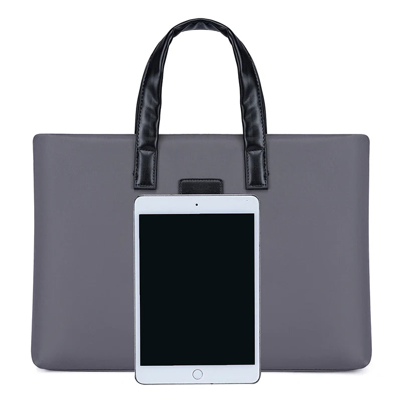 JMT-182858 Men's Waterproof Polyester Laptop Backpack with PU Horizontal Zipper and Business Briefcase Functionality