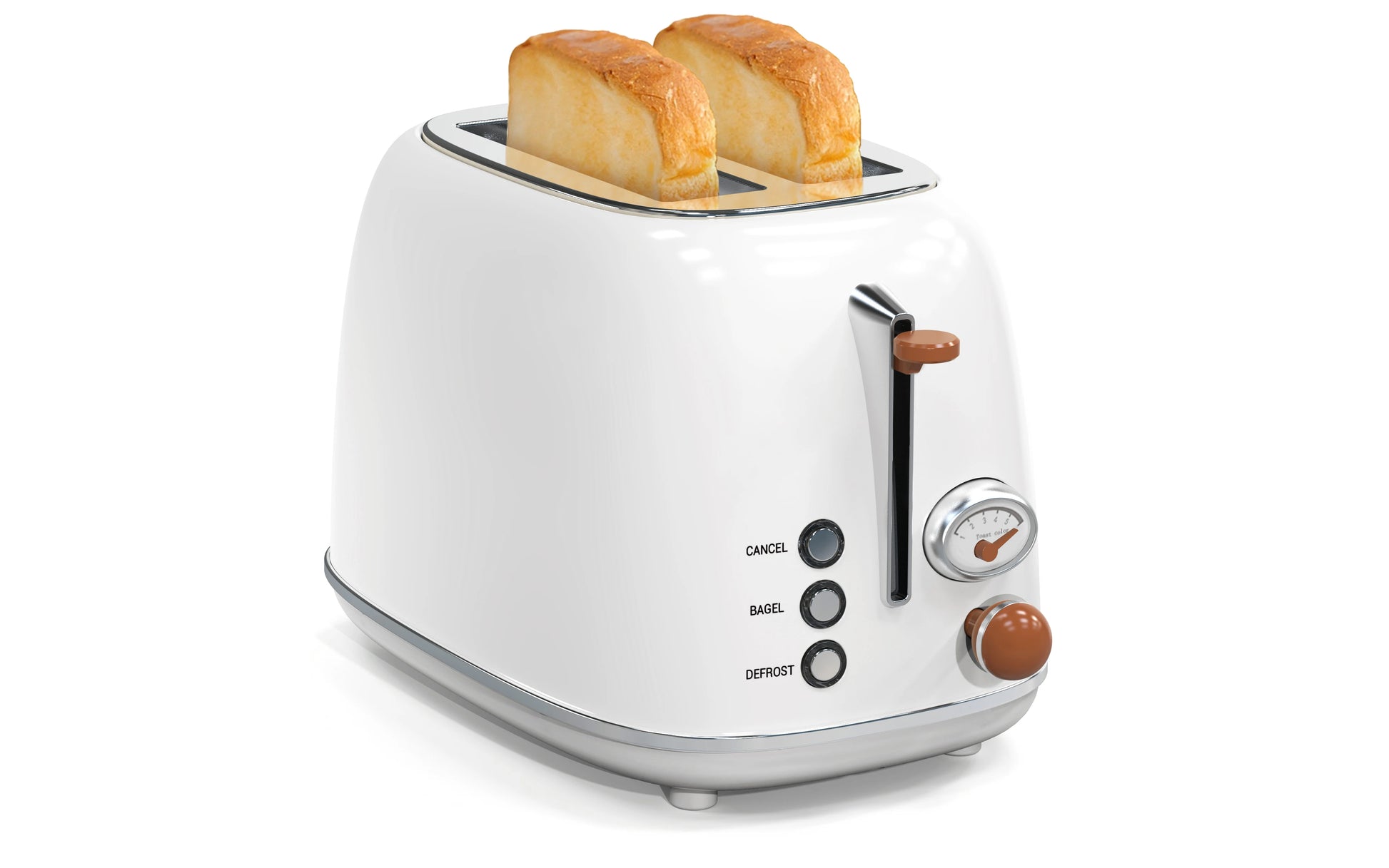 JMT-182858 Retro Stainless Steel 2-Slice Electric Bread Toaster with Crumb Tray for Household Use