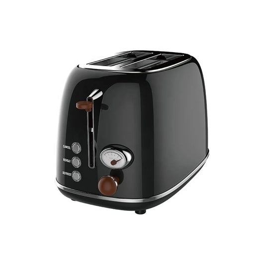 JMT-182858 Retro Stainless Steel 2-Slice Electric Bread Toaster with Crumb Tray for Household Use