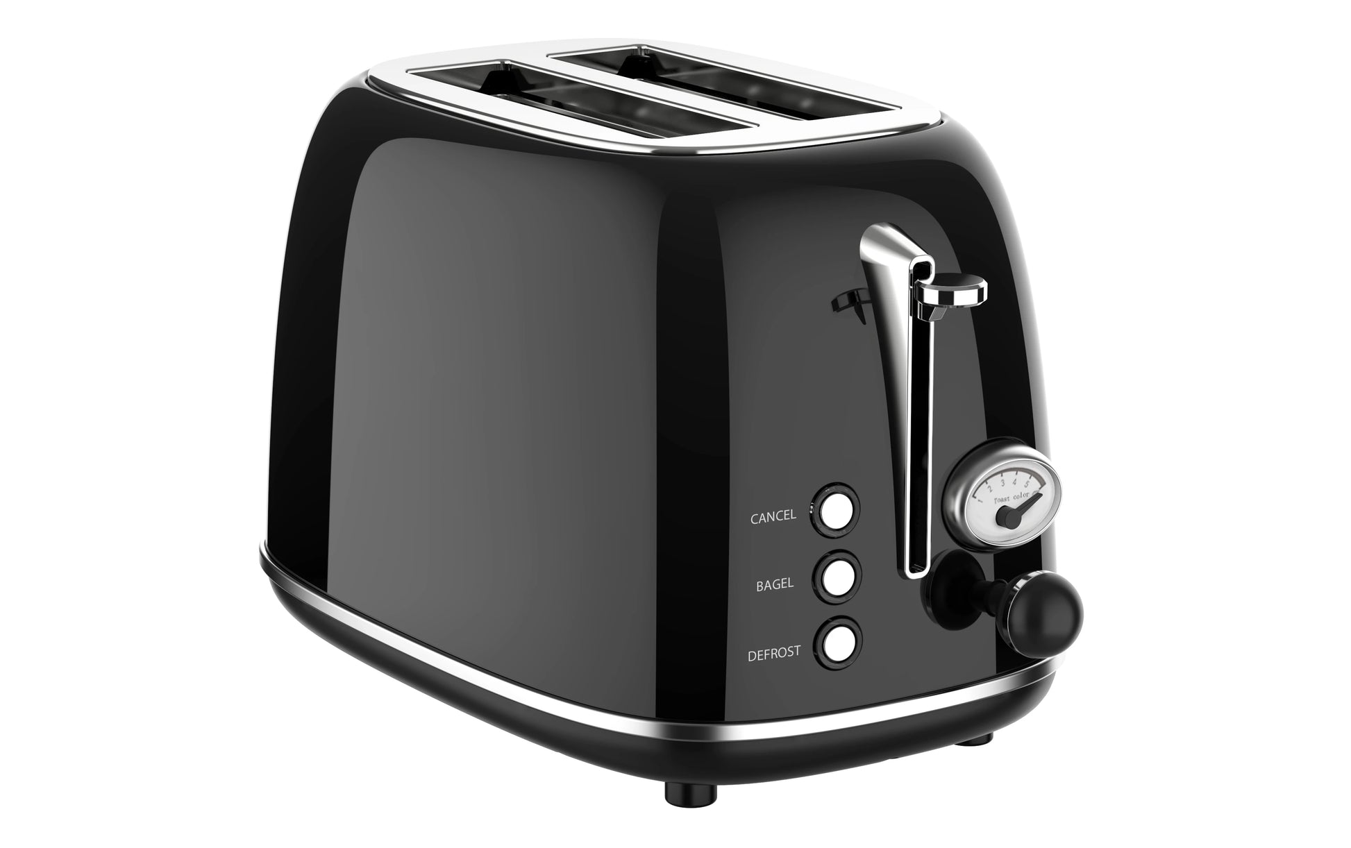 JMT-182858 Retro Stainless Steel 2-Slice Electric Bread Toaster with Crumb Tray for Household Use