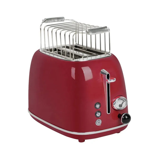 JMT-182858 Retro Stainless Steel 2-Slice Electric Bread Toaster with Crumb Tray for Household Use