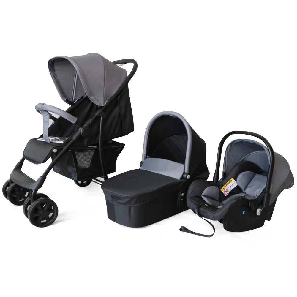 JMT-183370 3 in 1 Foldable Baby Stroller with Removable Car Seat and Baby Pushchair Carriage