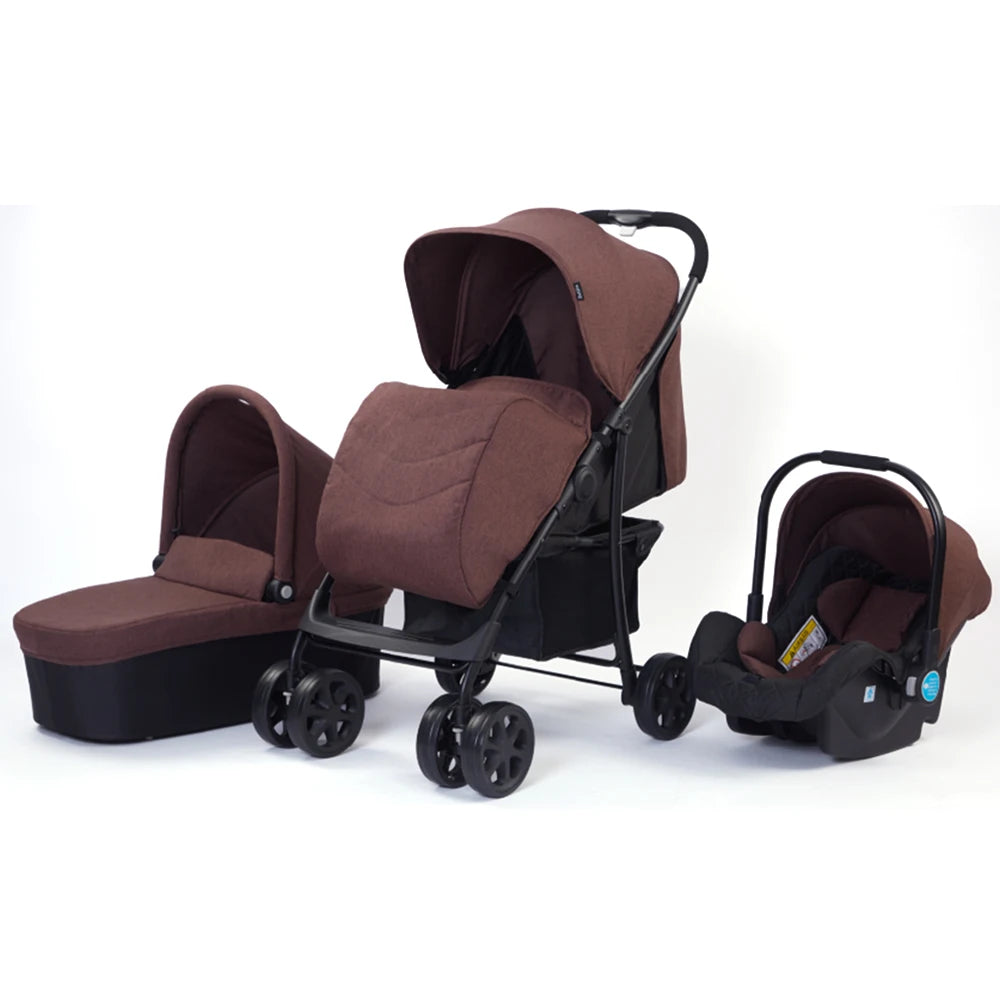 JMT-183370 3 in 1 Foldable Baby Stroller with Removable Car Seat and Baby Pushchair Carriage