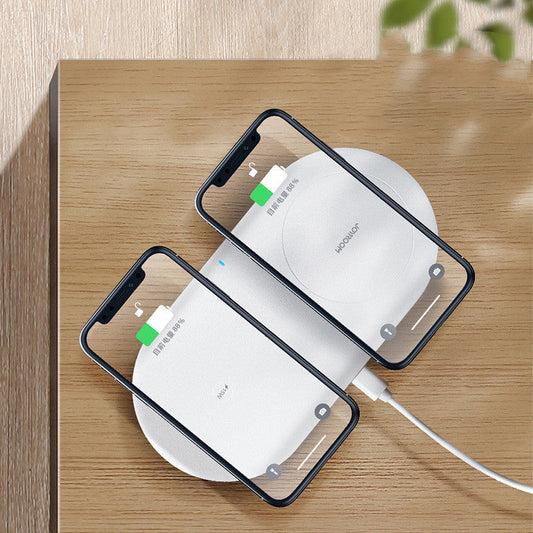 JMT-183370 Two-In-One Wireless Charger for Mobile Phone and Watch - 15W Fast Charging, Qi Certified, Fireproof Material