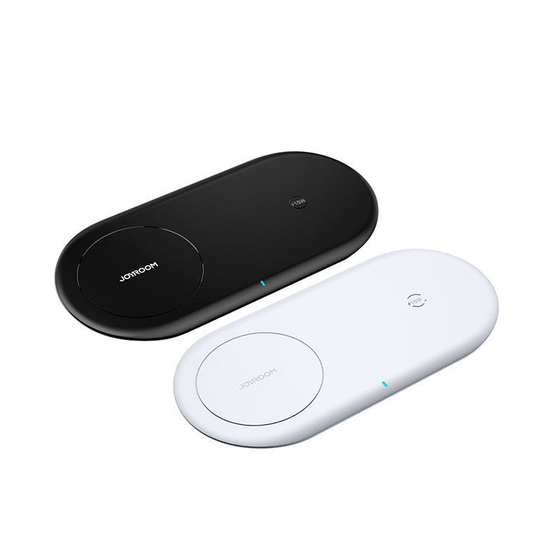 JMT-183370 Two-In-One Wireless Charger for Mobile Phone and Watch - 15W Fast Charging, Qi Certified, Fireproof Material