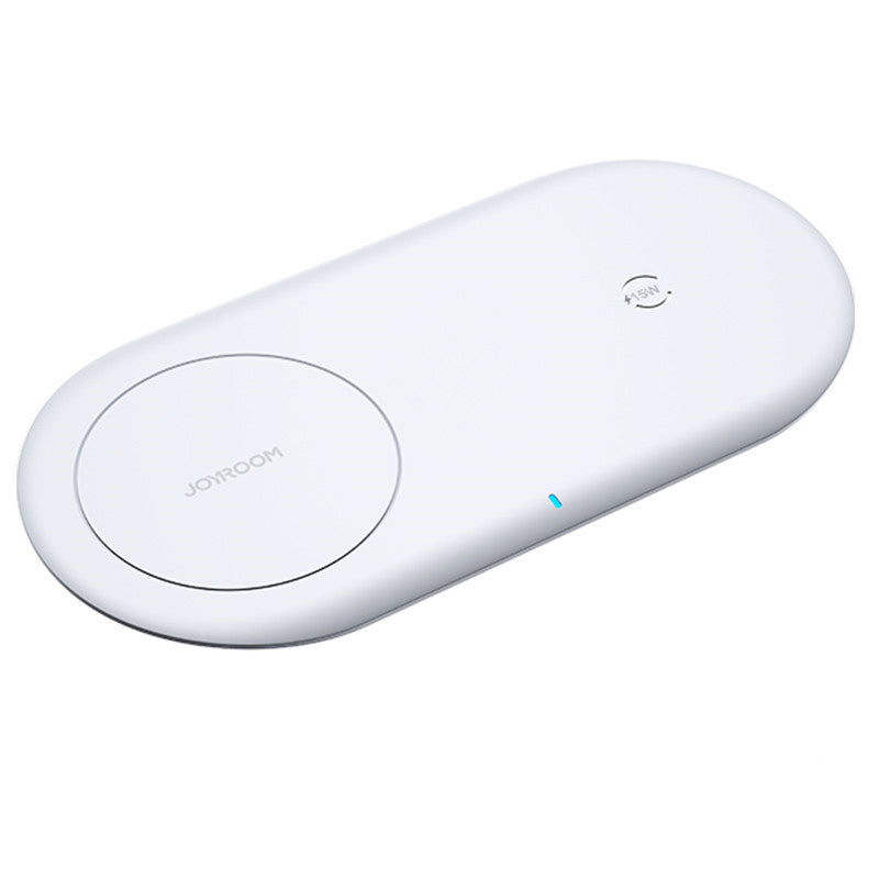 JMT-183370 Two-In-One Wireless Charger for Mobile Phone and Watch - 15W Fast Charging, Qi Certified, Fireproof Material
