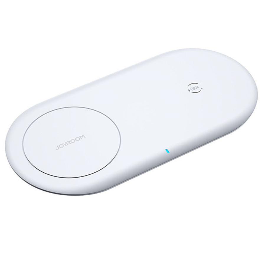 JMT-183370 Two-In-One Wireless Charger for Mobile Phone and Watch - 15W Fast Charging, Qi Certified, Fireproof Material