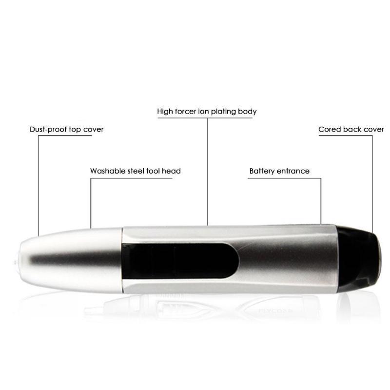JMT-183434 Silver Electric Nose Hair Trimmer with Waterproof Design and Three-Dimensional Blade