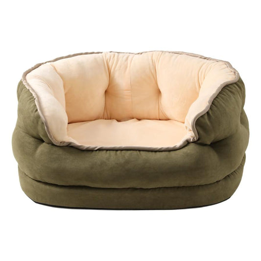 JMT-183498 Cozy Three-Layer Suede Octagonal Dog House for Small Dogs and Cats in Green, Pink, or Gray