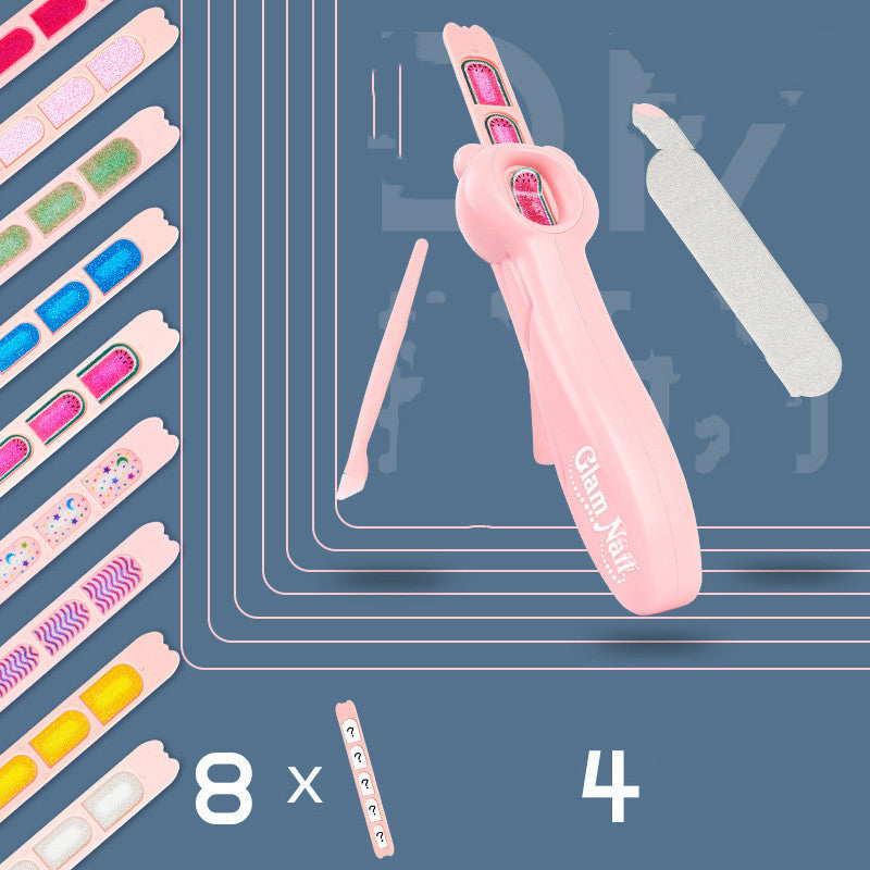 JMT-183498 DIY Nail Art Manicure Machine for Kids with Nail Stickers and Accessories