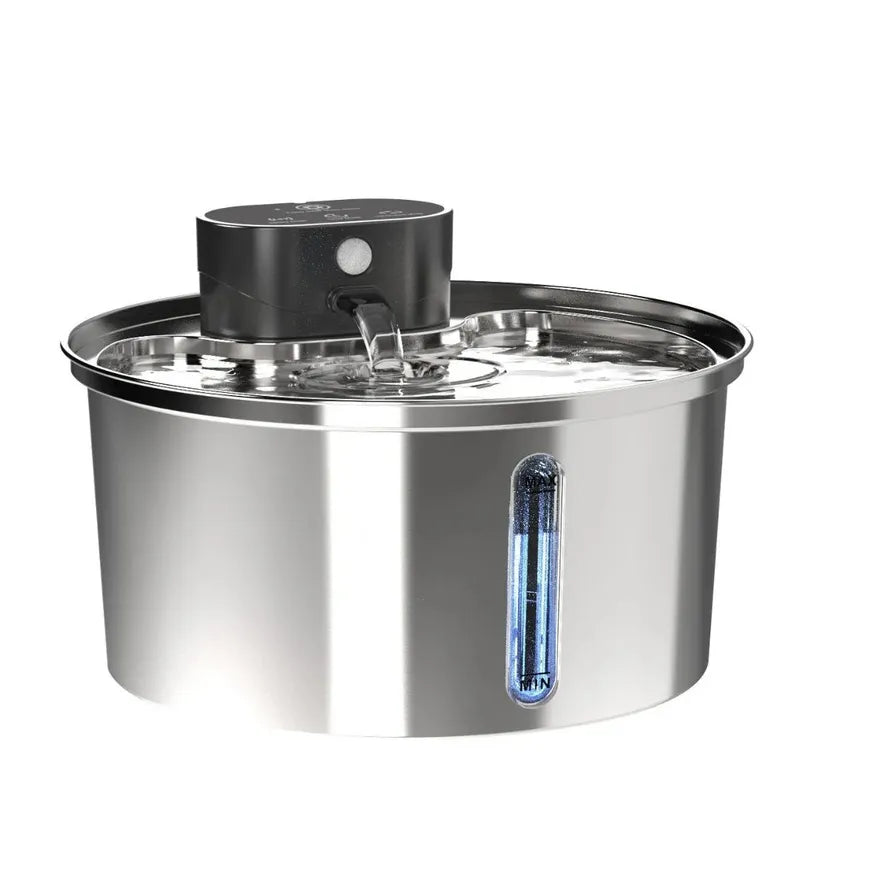 JMT-183562 Stainless Steel Automatic Cat Water Fountain - 3.2L/7L Wireless Sensing Pet Dispenser