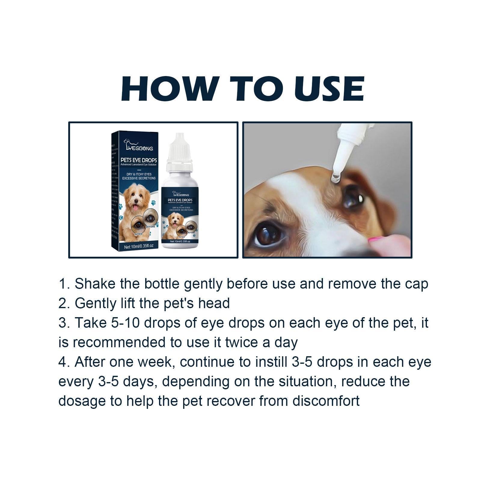 JMT-183818 Pet Eye Drops for Cats and Dogs - Relieve Tear Marks and Soothe Itchy Eyes