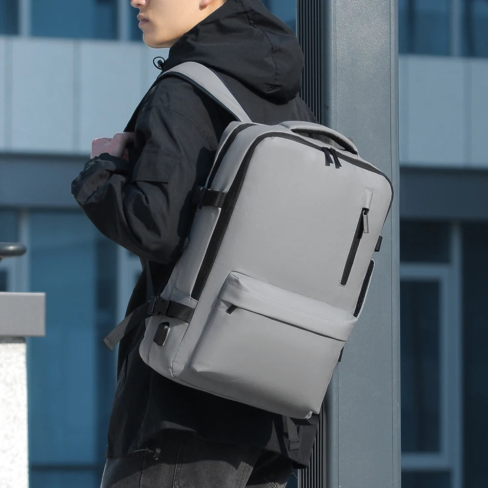 JMT-184522 Lightweight Business Laptop Backpack with USB Charging Port and Breathable Shoulder Strap Design
