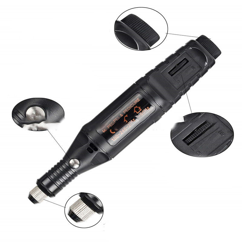 JMT-184650 Mini Electric Nail Polishing and Carving Pen with Speed Control and Accessory Set
