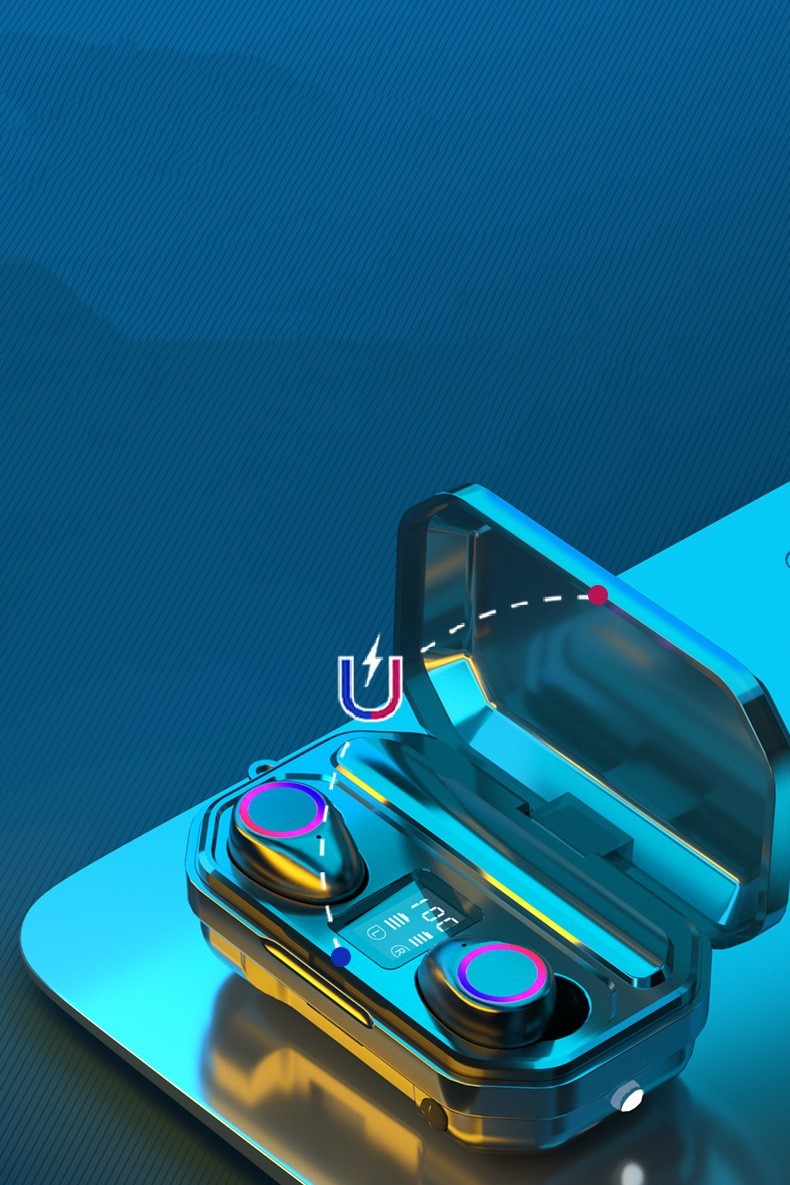 JMT-184842 Wireless Bluetooth In-Ear Headset with Call and Voice Control, Stereo Sound, LED Breathing Light - 10m Range, Bluetooth 5.0