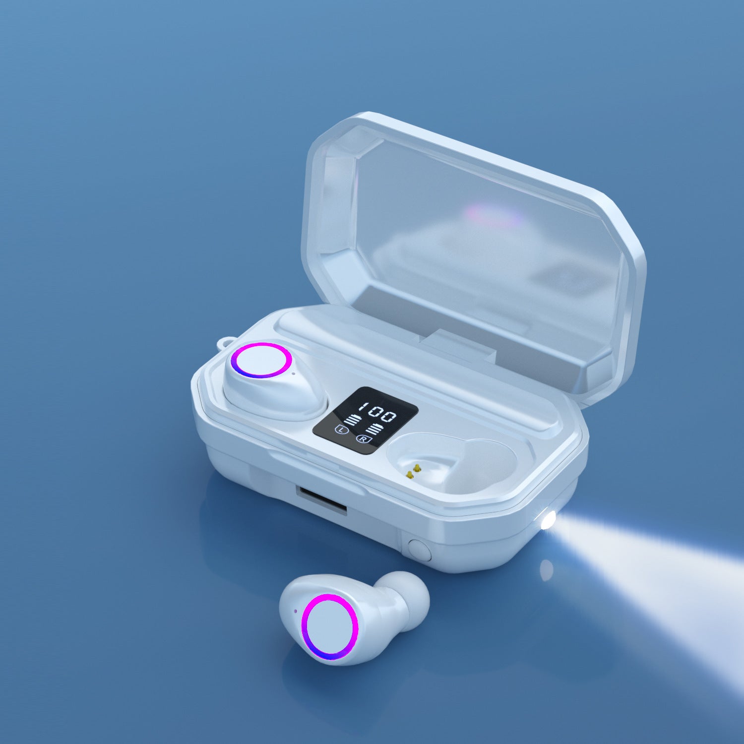 JMT-184842 Wireless Bluetooth In-Ear Headset with Call and Voice Control, Stereo Sound, LED Breathing Light - 10m Range, Bluetooth 5.0